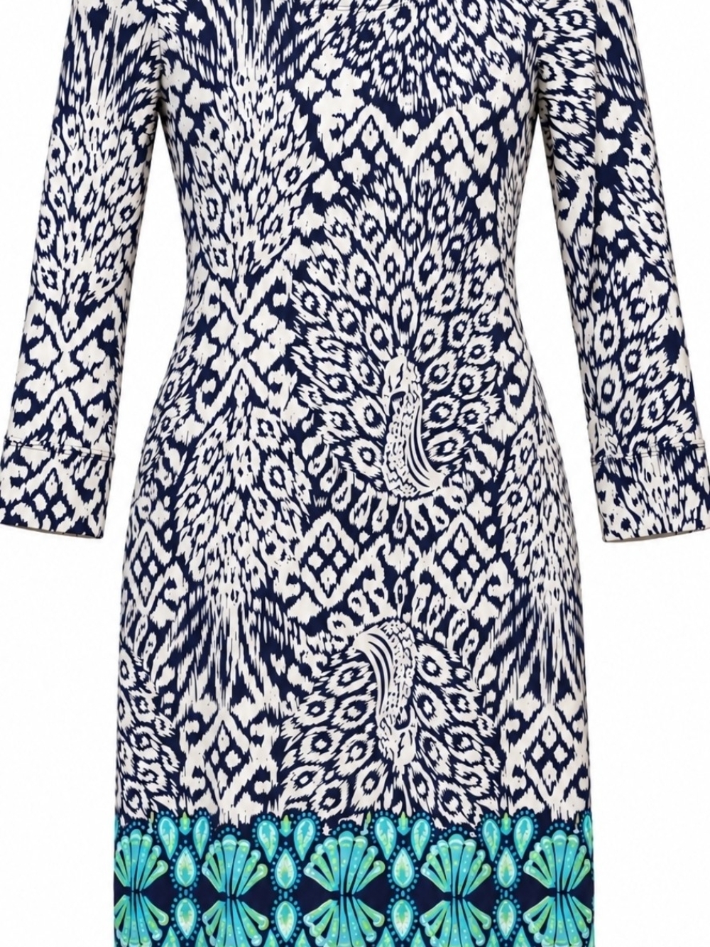 Lilly Pulitzer Navy White Peacock Print Open Back Dress XS